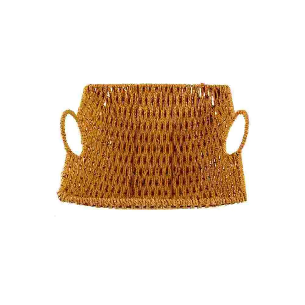 Cesta Quadrada com Alça 25Cm - Natural
