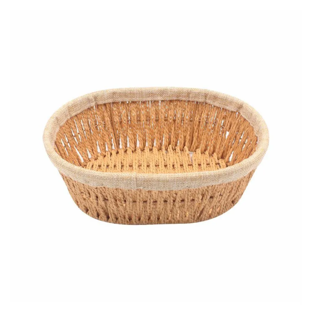 Cesto Oval com Forro de Tecido 29Cm - Natural
