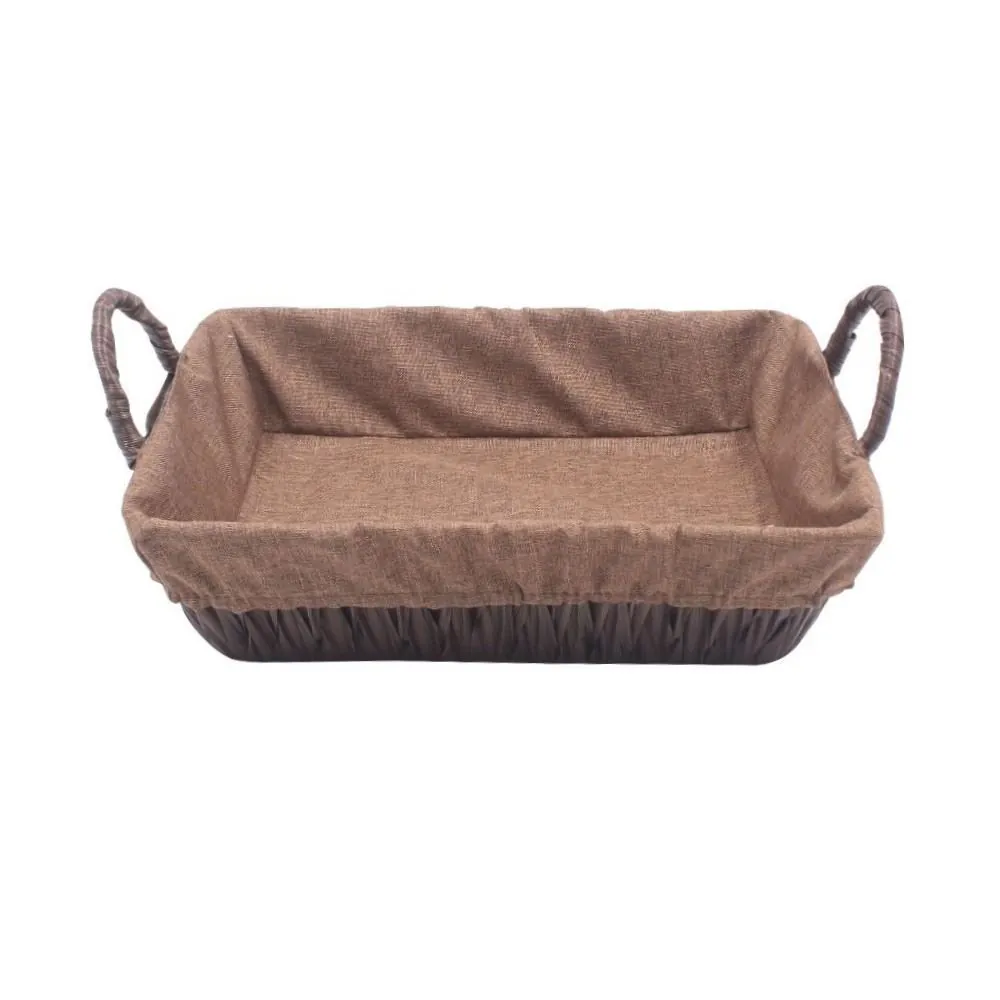 Cesto Retangular com Alça 24Cm - Marrom