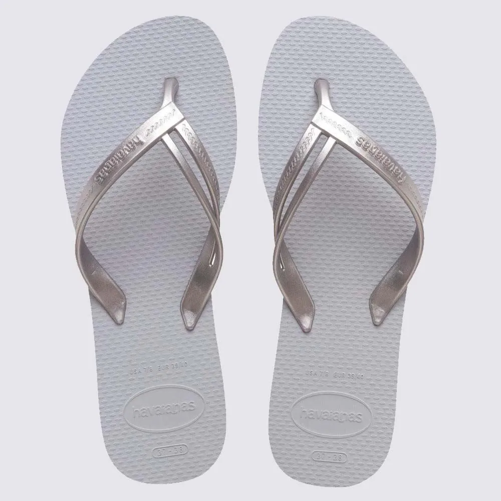Chinelo Havaianas Feminino Elegance Cinza Gelo