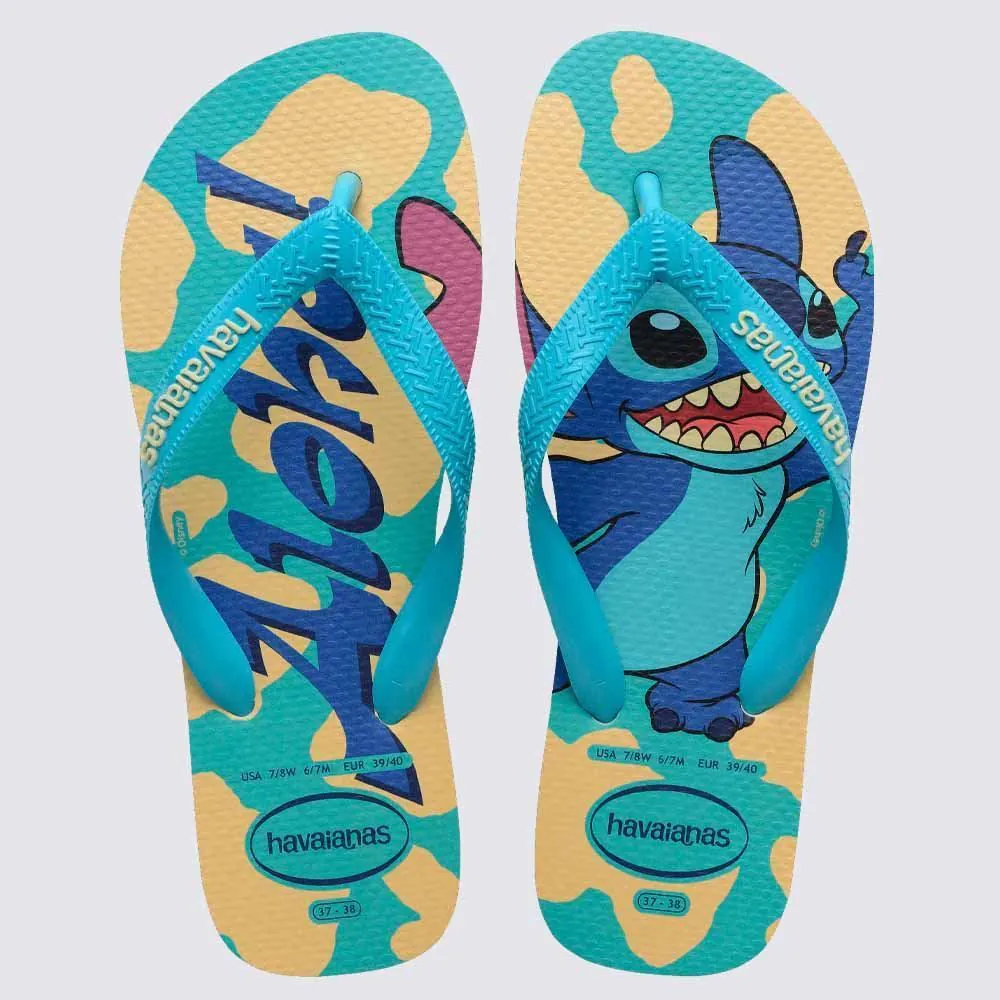 Chinelo Havaianas Infantil Stitch Top Disney Clássicos Buttercream