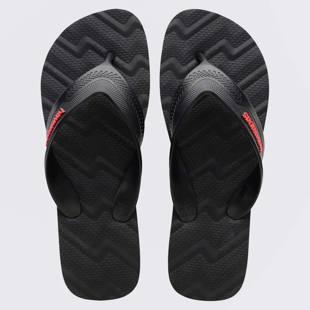 Chinelo Havaianas Masculino Track Waves Preto