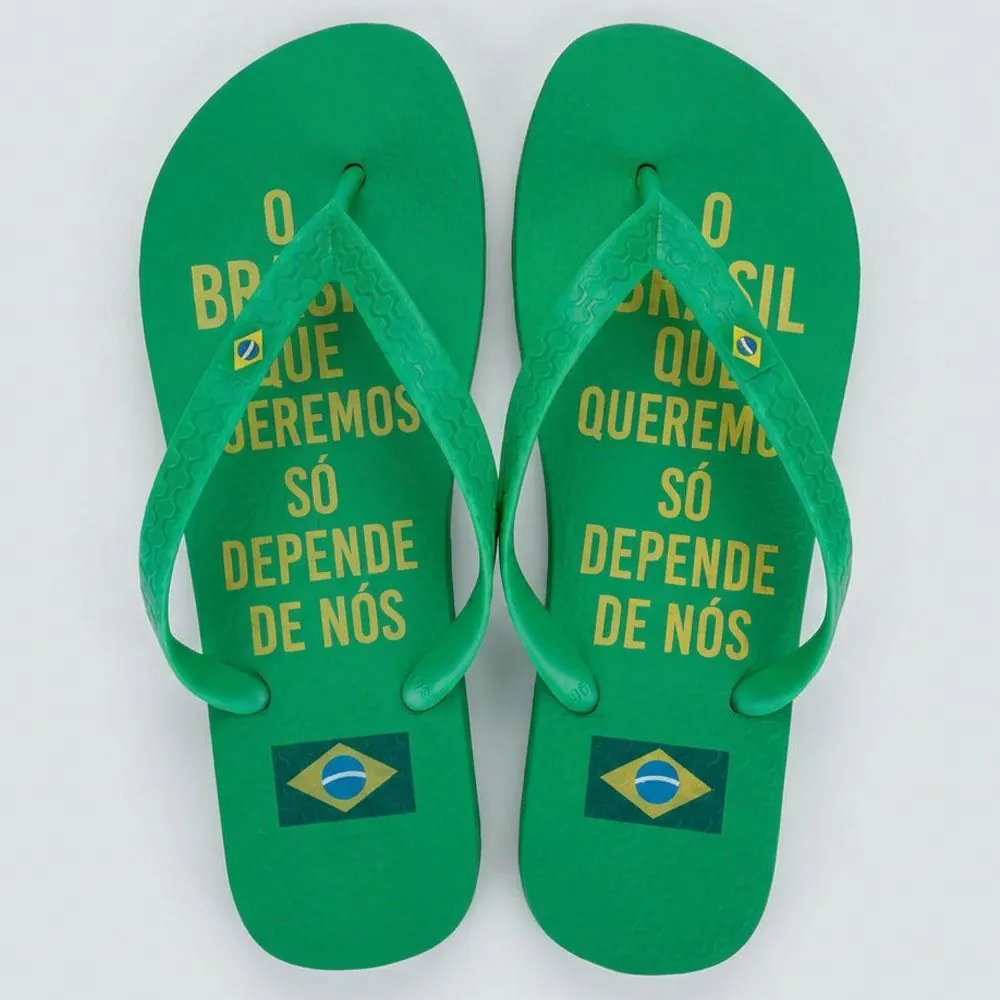 Chinelo Ipanema Unissex Verde/Verde/Amarelo