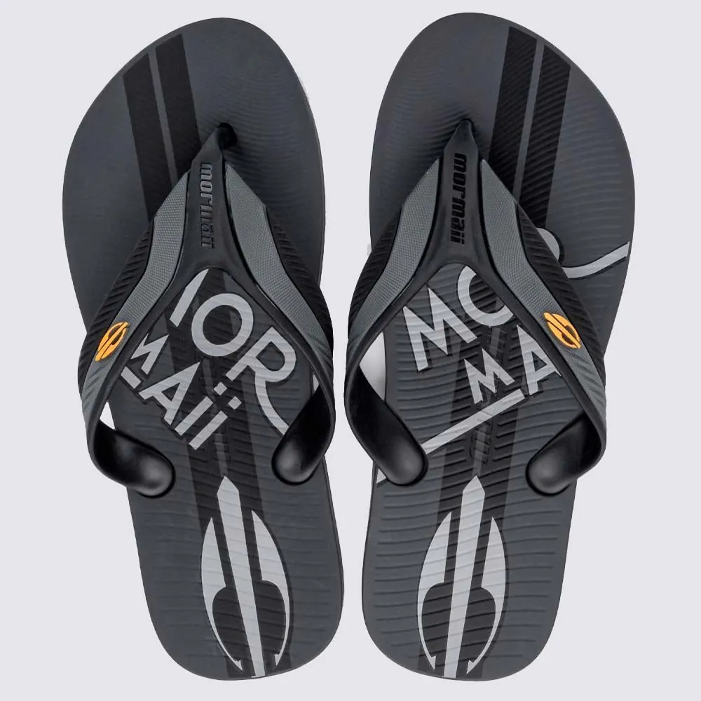 Chinelo Mormaii Masculino Neocycle Grafite/Preto/Amarelo