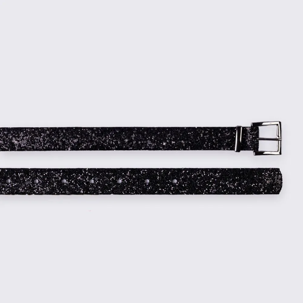 Cinto Feminino com Glitter Boby Blues Preto