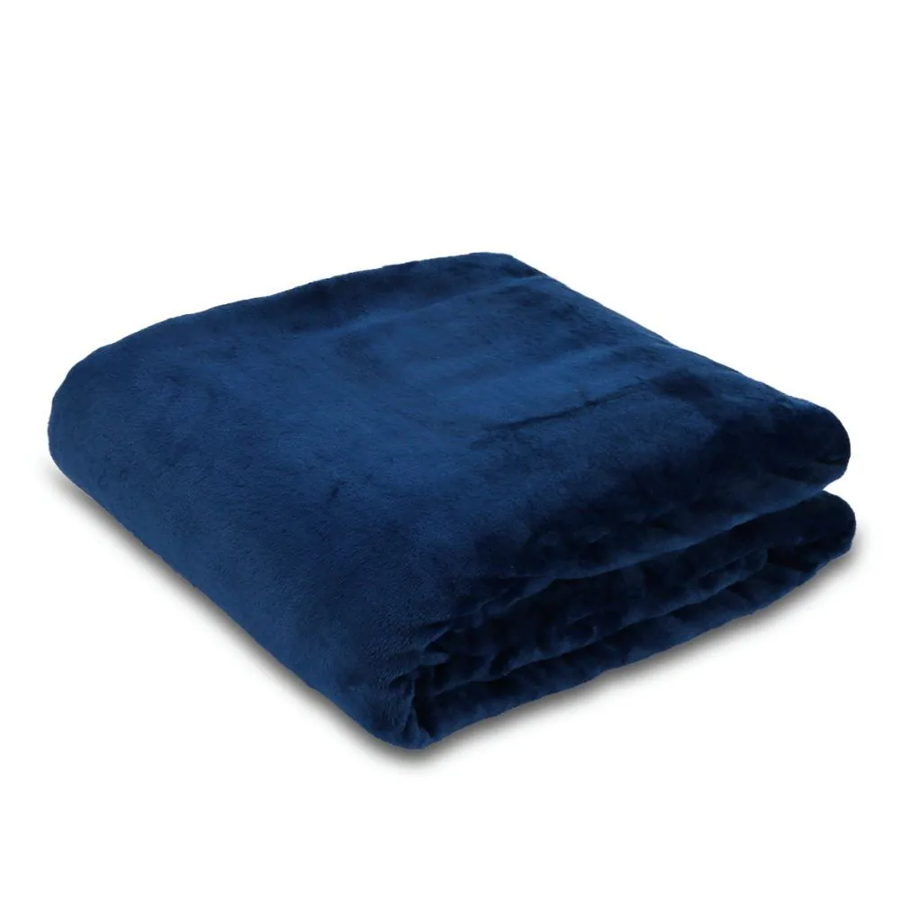 Cobertor Casal Liso 100% Poliéster Premier - Azul