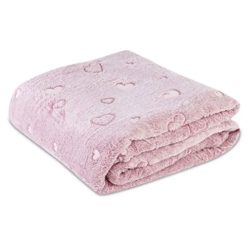 Cobertor Casal Lumini Microfibra 3D - Coração Rose