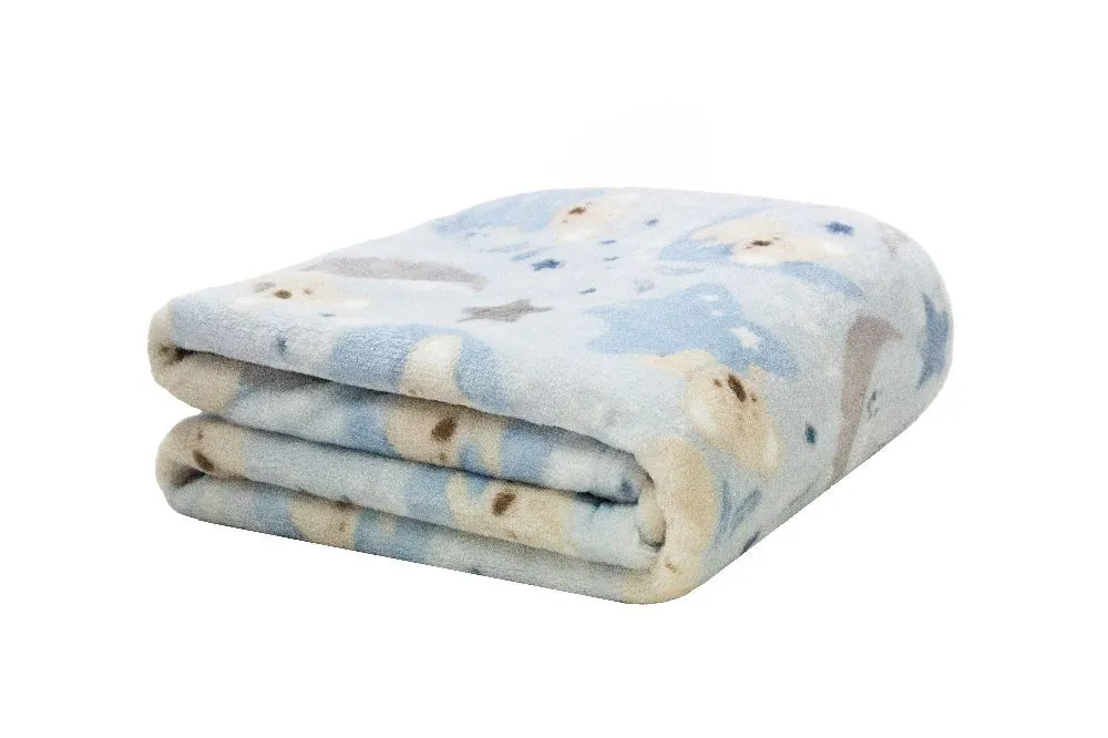Cobertor para Bebê Flannel Baby Camesa - Azul Claro