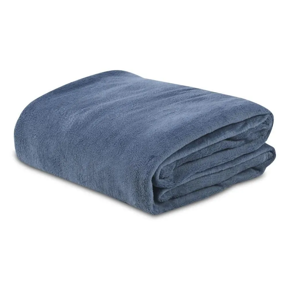 Cobertor Paris Solteiro Microfibra - Azul Jeans