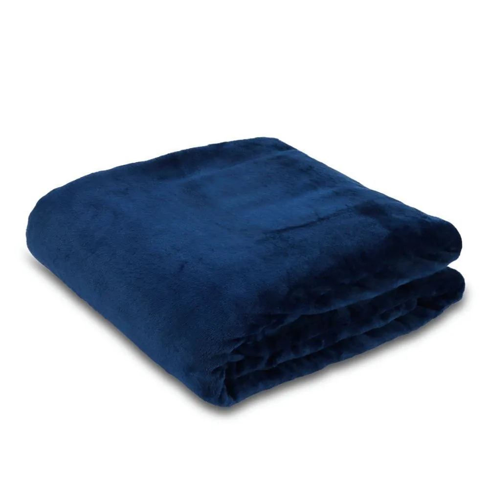 Cobertor Queen Liso 100% Poliéster Premier - Azul