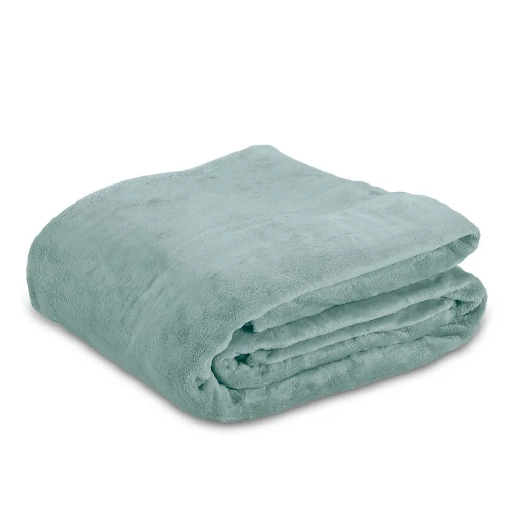 Cobertor Queen Liso 100% Poliéster Premier - Verde Capri