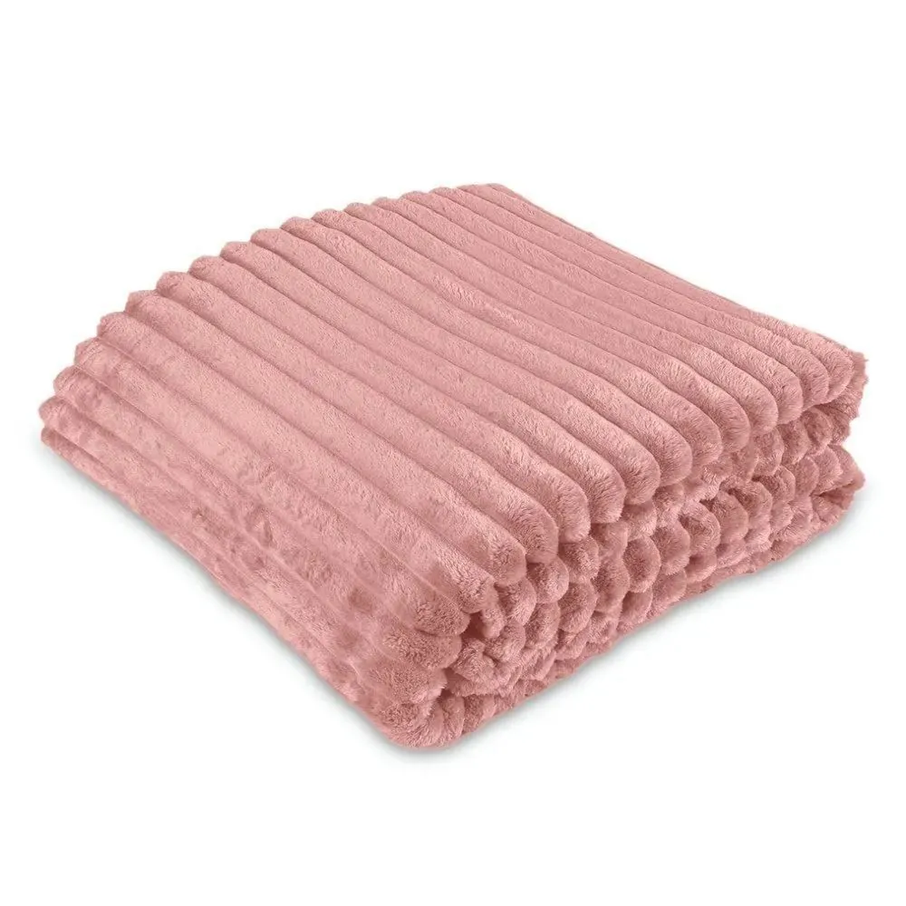 Cobertor Queen Premier Canelado - Rosa Pétala