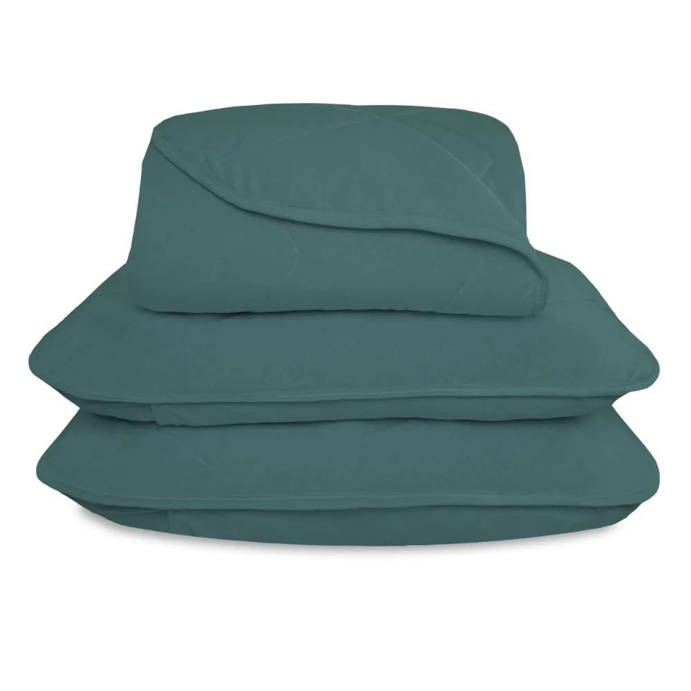 Cobre Leito King Liso 3 Peças - Verde Inglês
