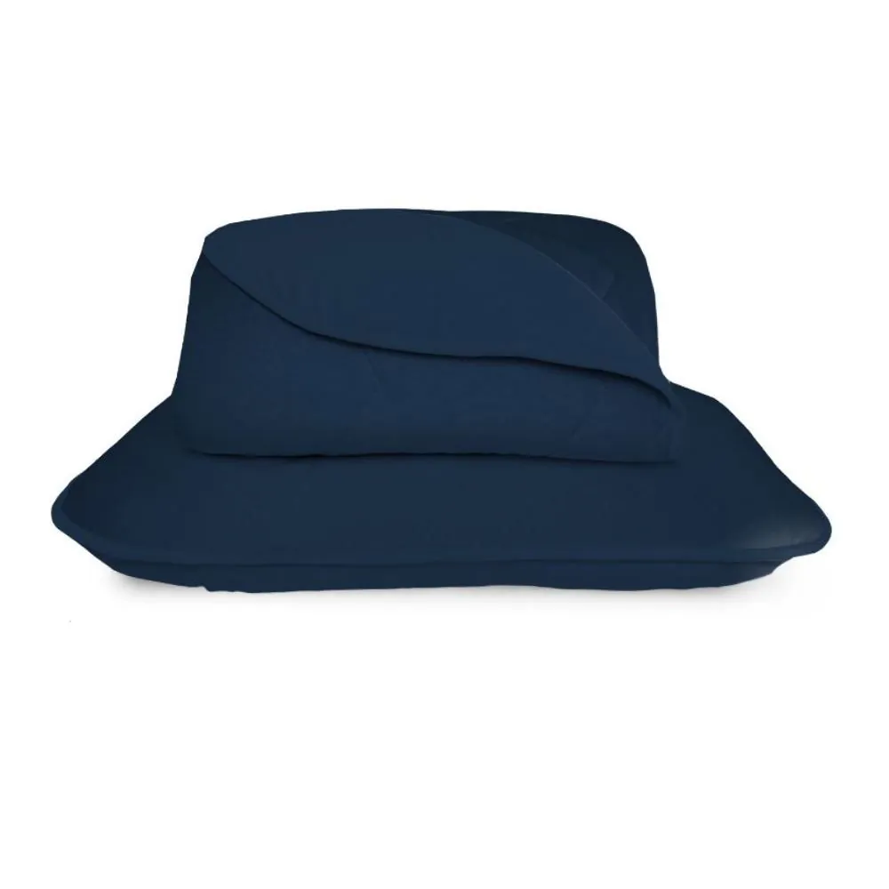 Cobre Leito Solteiro Liso 2 Peças - Azul Marinho