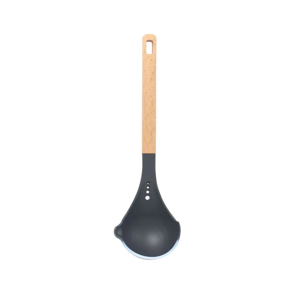 Concha de Silicone com Cabo de Madeira 33,5 Cm - Preto