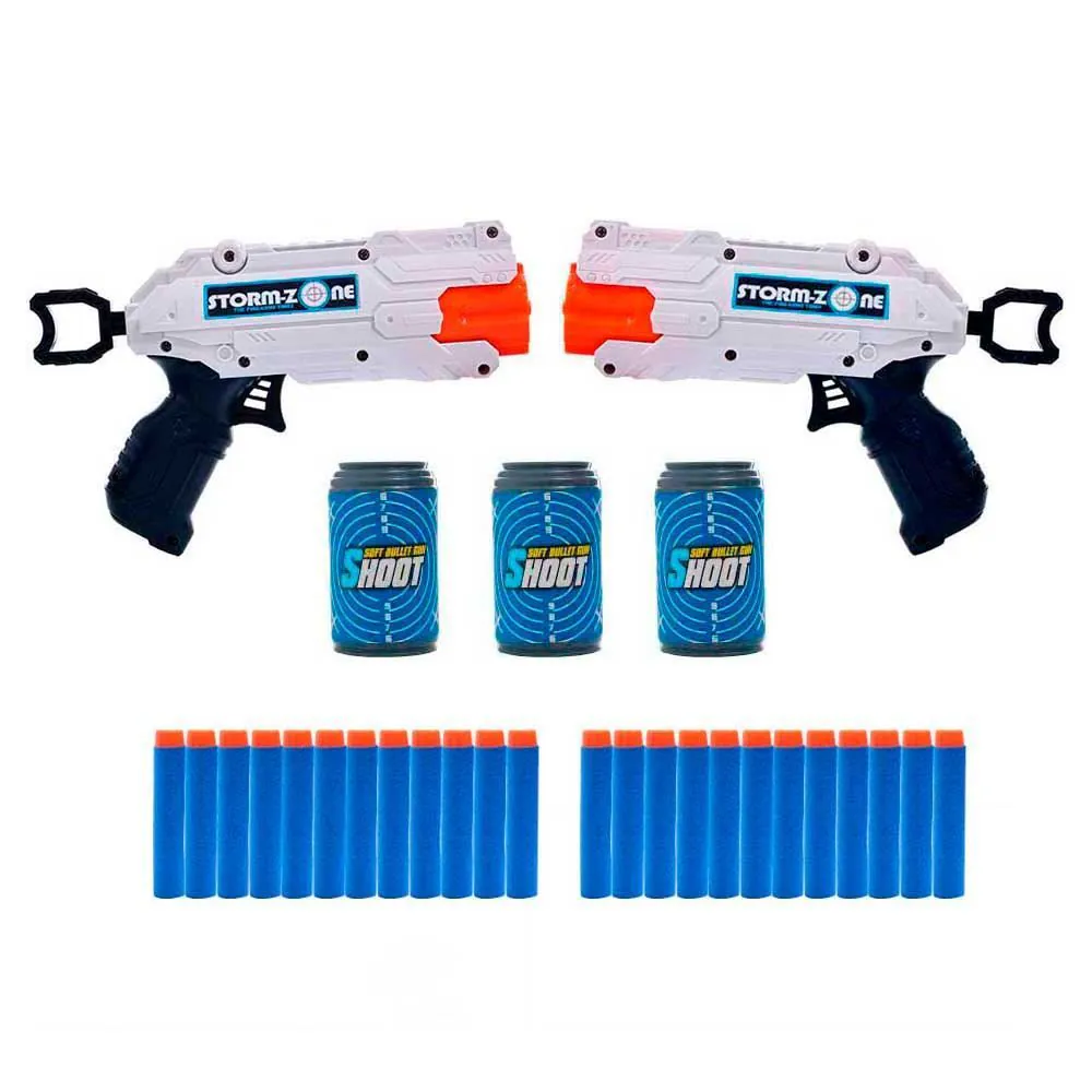 Conjunto 2 Lançadores e Alvos Branco Toys - HBR0306