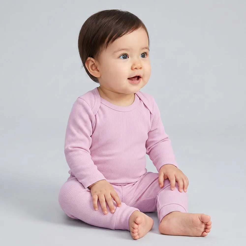 Conjunto Bebê Body Manga Longa e Calça Yoyo Baby Rosa Bebe