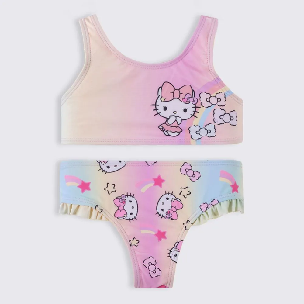 Conjunto Biquíni Infantil Hello Kitty 1 a 3 Anos Sanrio Rosa