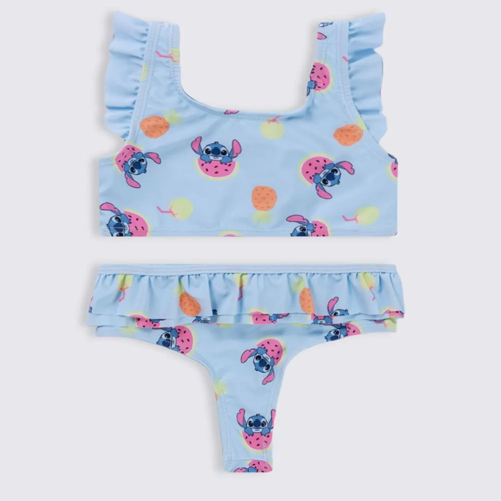 Conjunto Biquíni Infantil Stitch 4 a 10 Anos Disney Azul