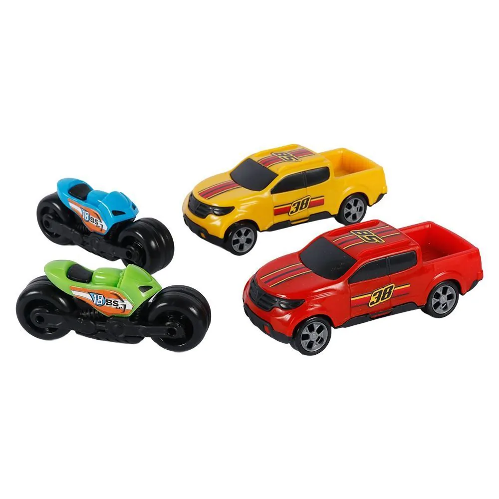 Conjunto Bs Street Carros e Motos Bs Toys 4 Peças - Sortido
