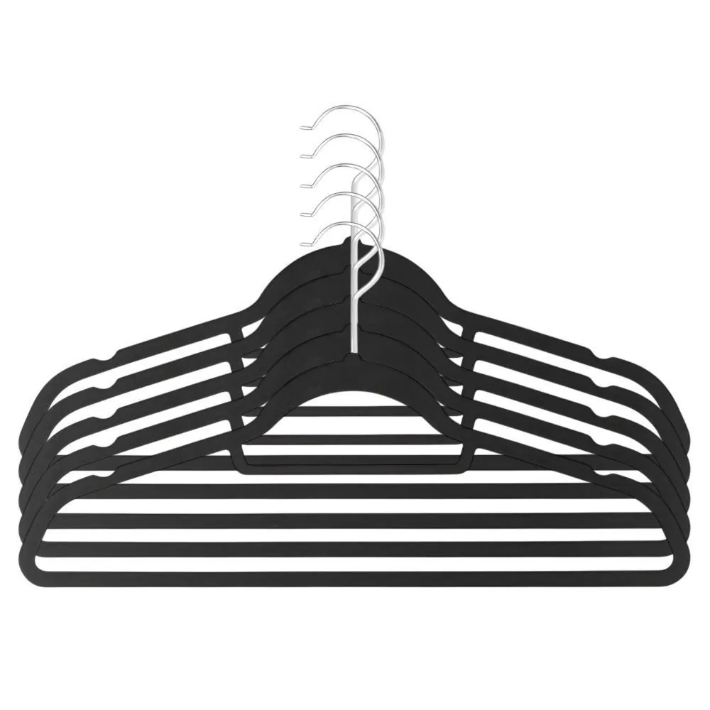 Conjunto de 5 Cabides Veludo - Preto