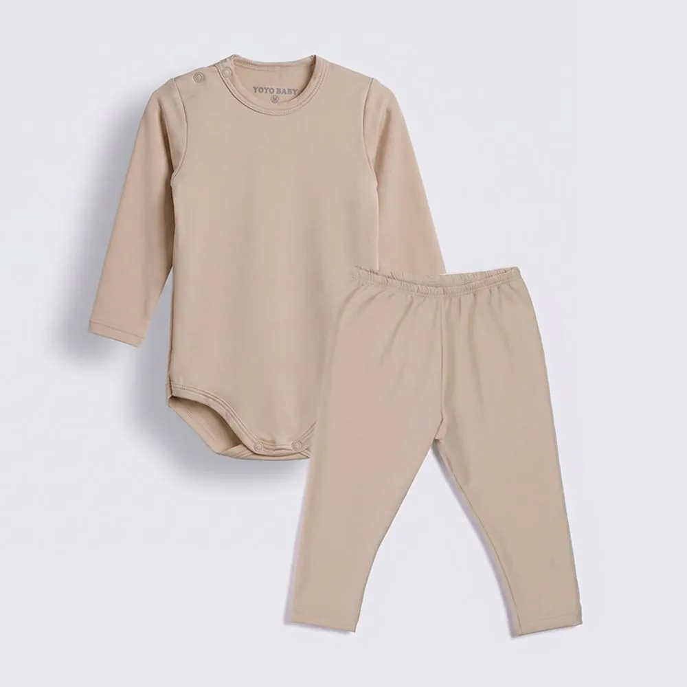 Conjunto Térmico Bebê Menino Body e Calça Yoyo Baby Bege