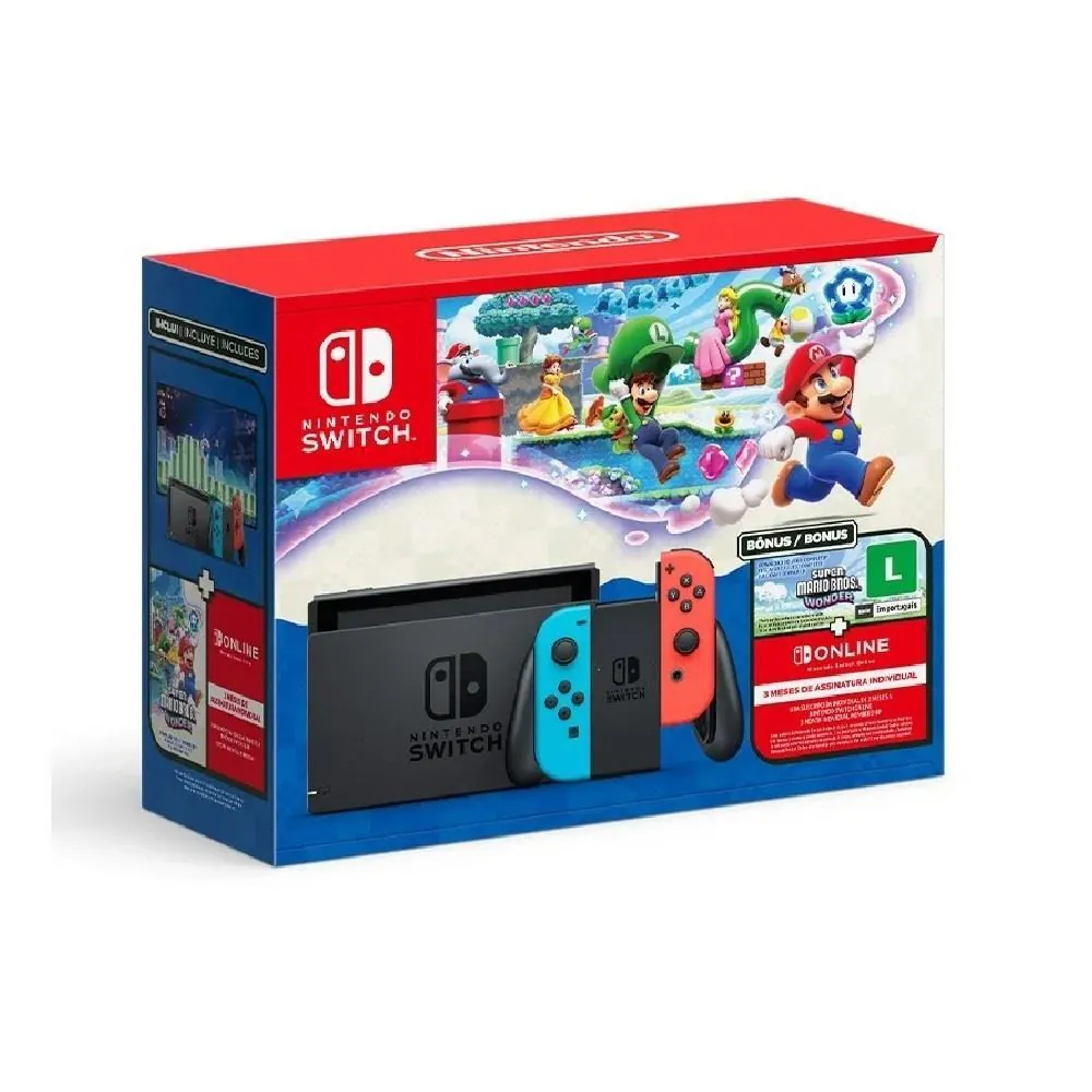 Console Nintendo Switch com Super Mario Bros Wonder Incluso