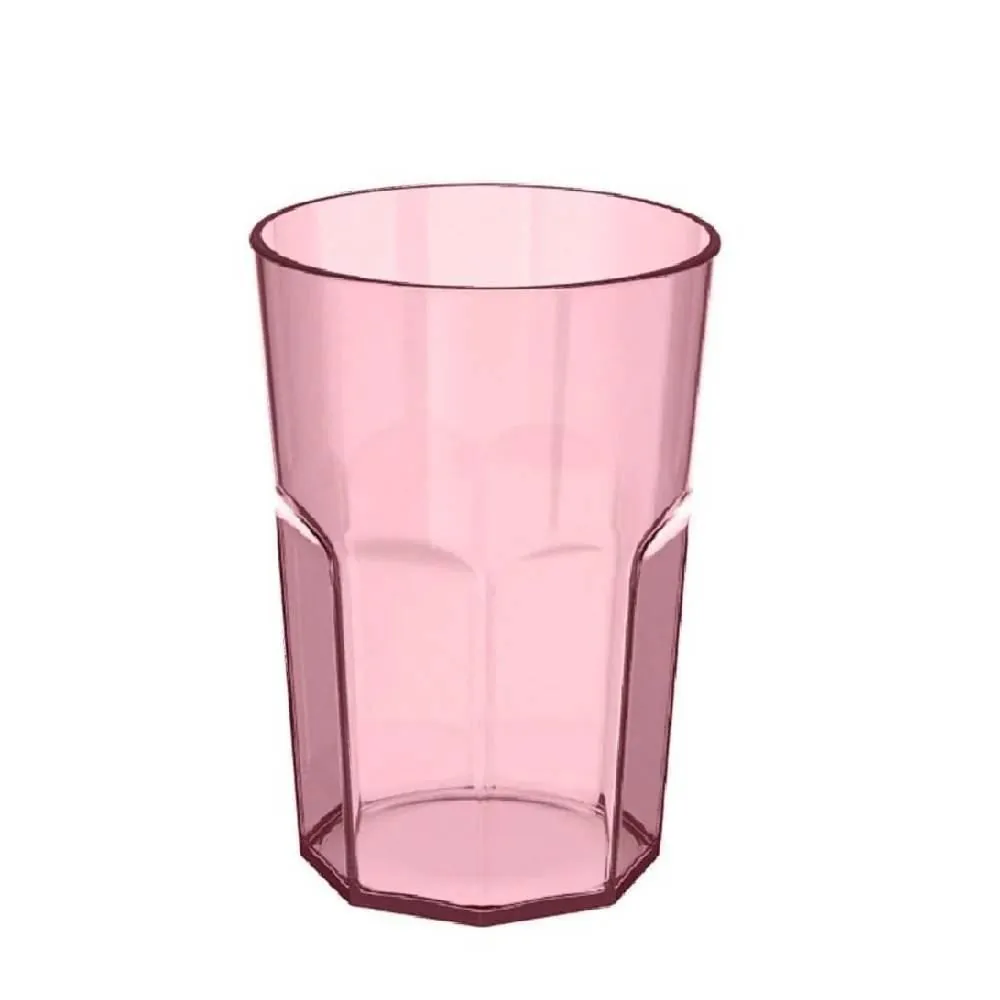 Copo de Plástico 400Ml Ou - Rose translúcido