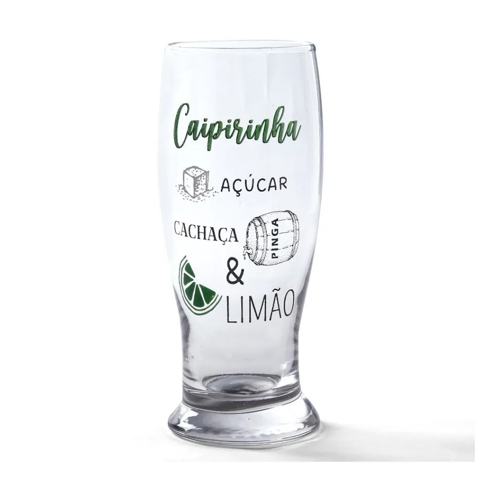 Copo de Vidro Munich de Caipirinha Divertido Decormartin - 530ml