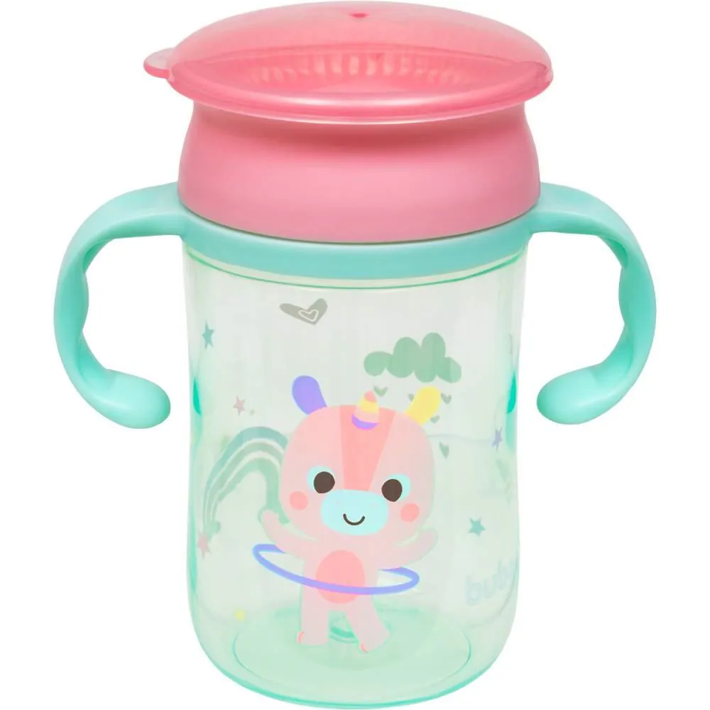 Copo Infantil com Alça 360° Bubazoo Buba - Unicórnio