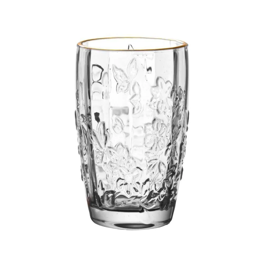 Copo Sofia com Filete Dourado 430 ml - Transparente