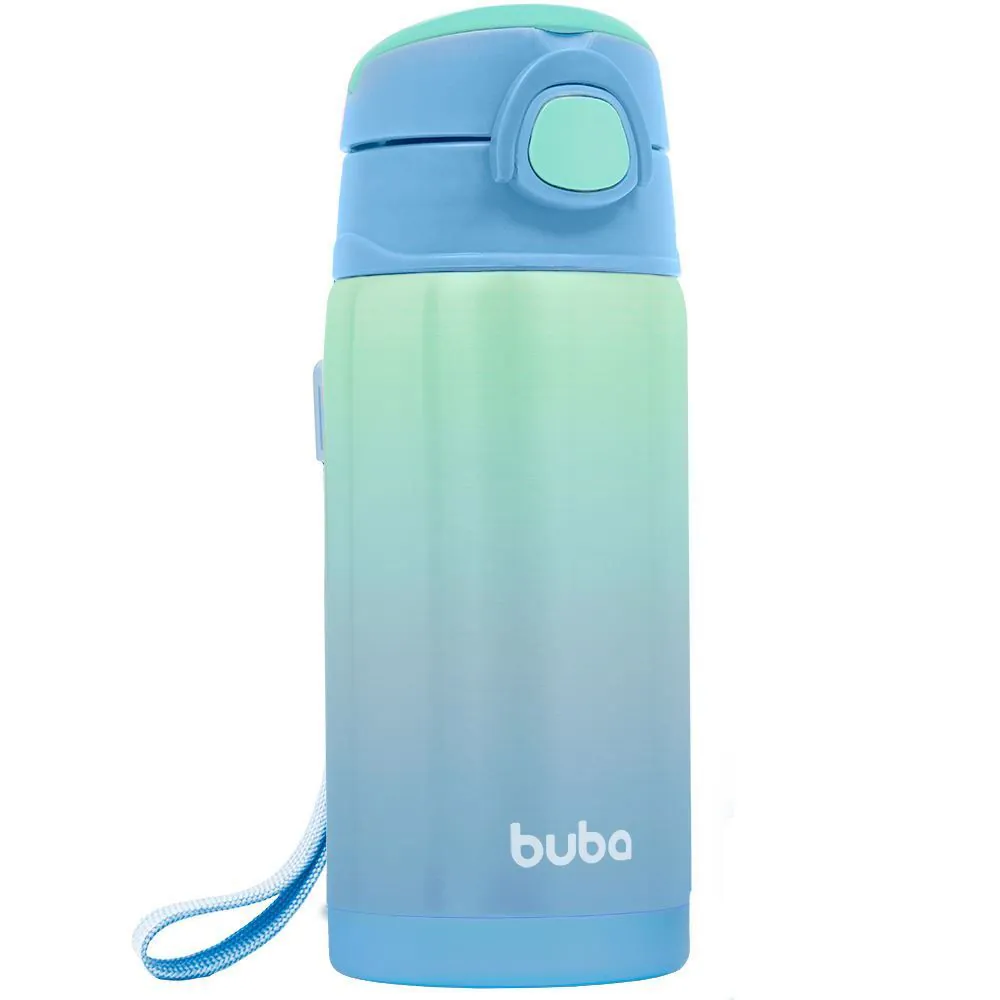 Copo Térmico Infantil Parede Dupla com Canudo 400 ml Buba - Azul