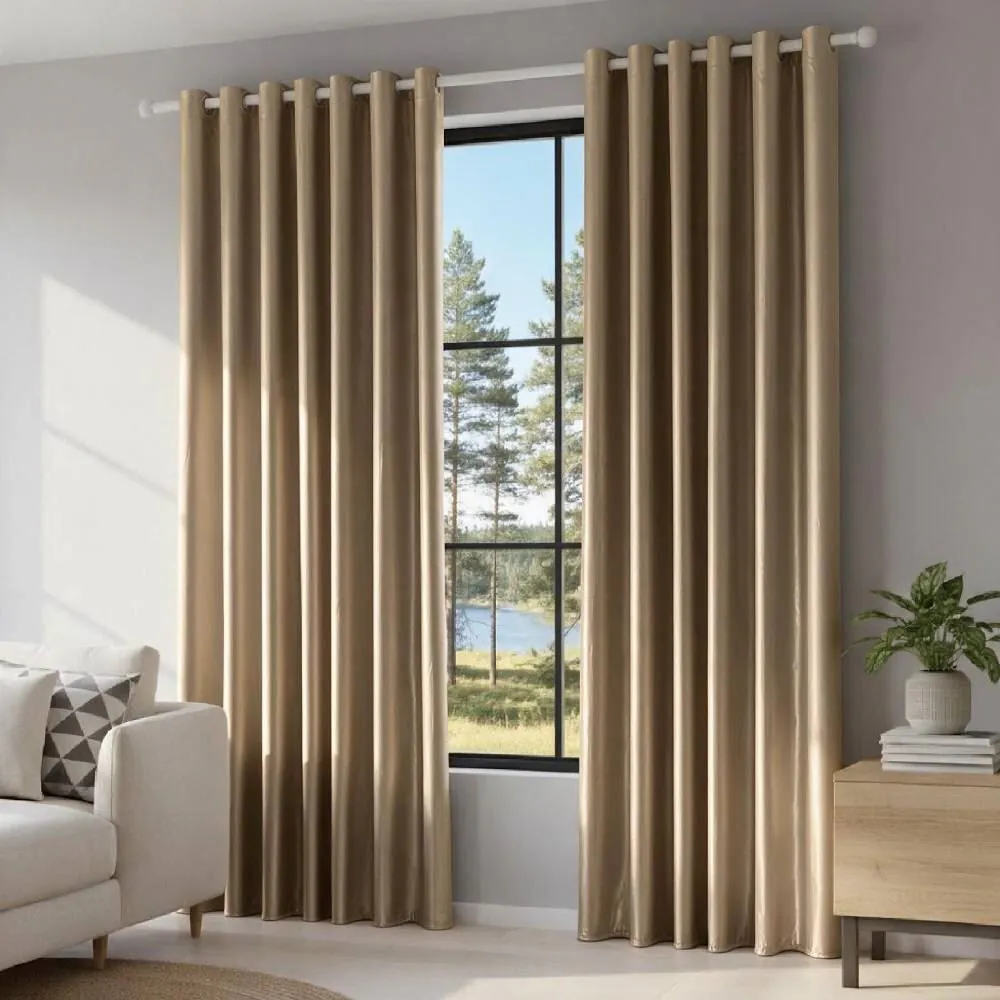 Cortina para Quarto e Sala 3,60 X 2,50M Blackout Titanium - Latte