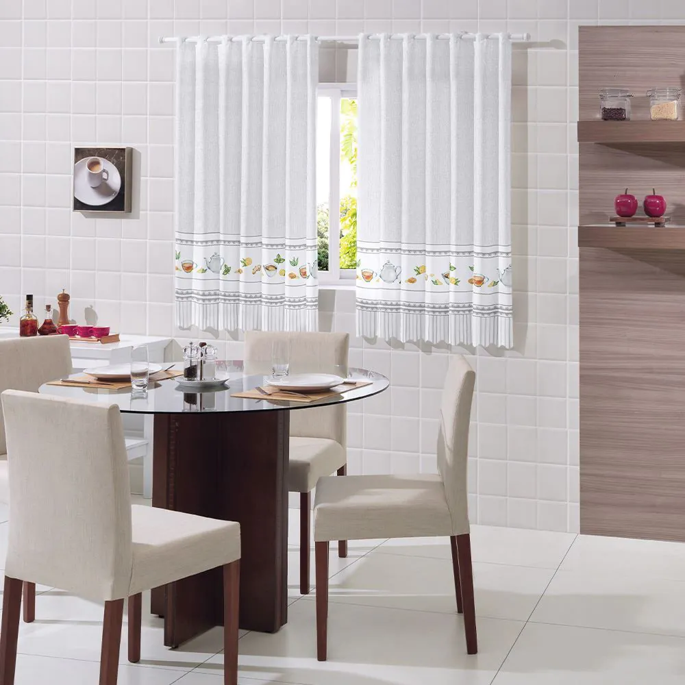 Cortina para Cozinha 2,20X1,40 M Passabarra Luna - Chá