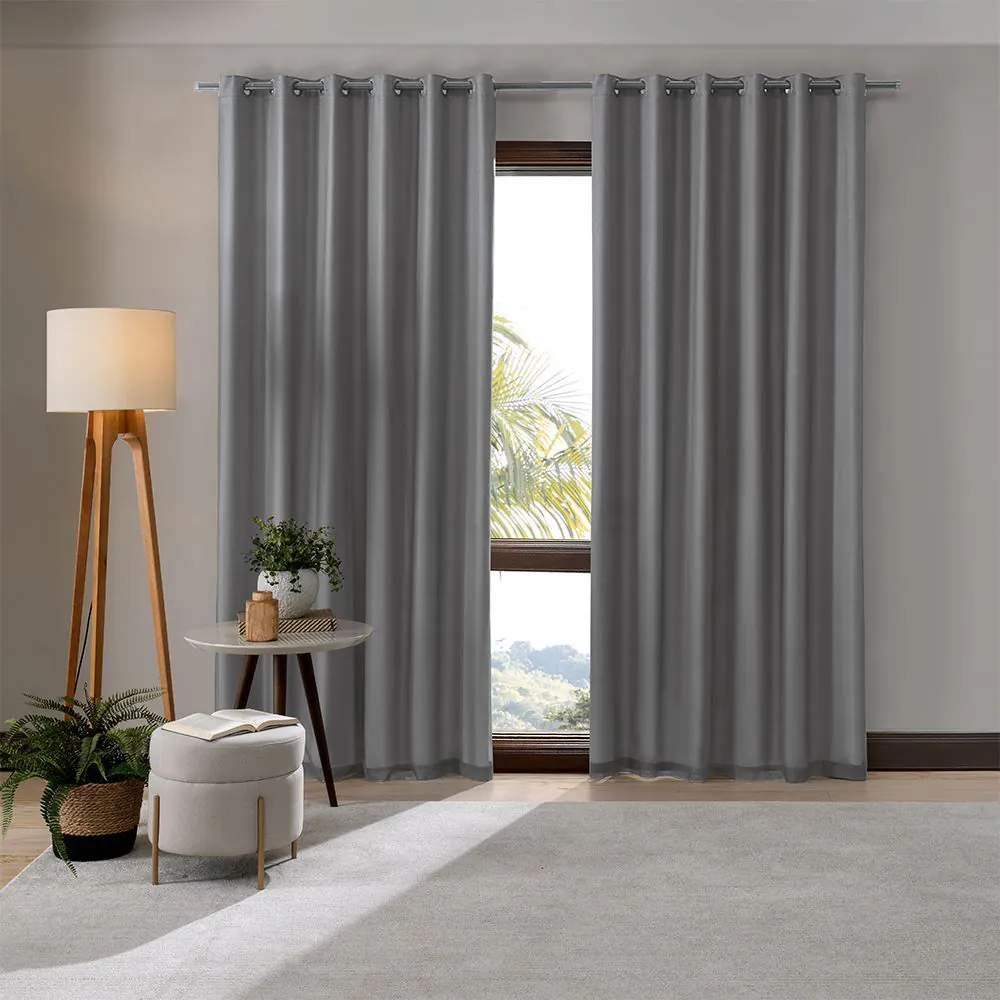 Cortina para Quarto e Sala 4,20X2,30M Duplex Bellini - Cinza Escuro