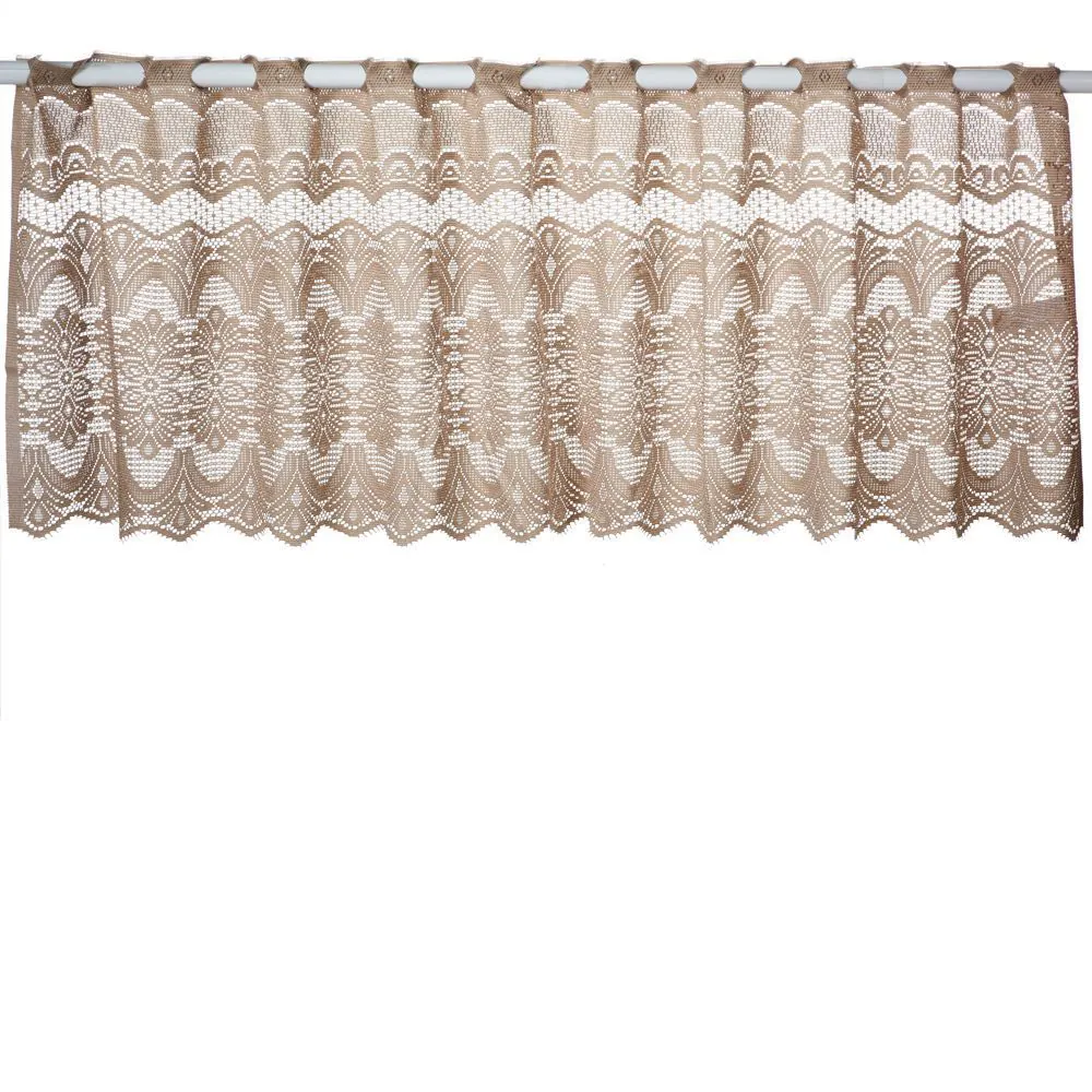 Cortina para Cozinha de Renda 2,00Mx60 cm - Arabesco Taupe