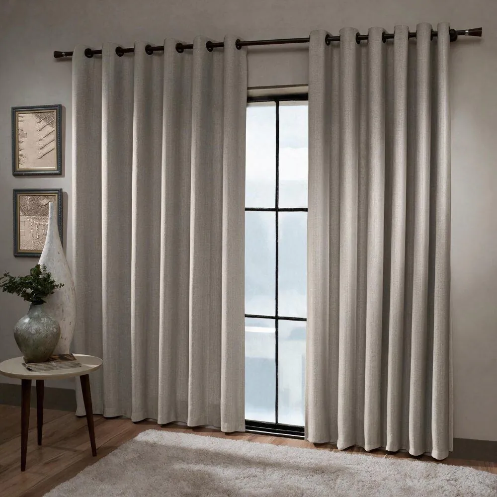 Cortina para Quarto e Sala 5,40 X 2,50M Naturalle - Cinza Linho
