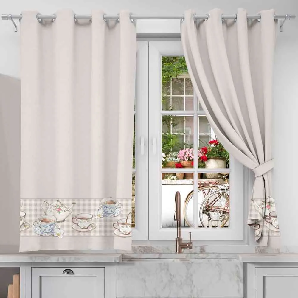 Cortina para Cozinha Gourmet 2,60X1,20 m - Chá