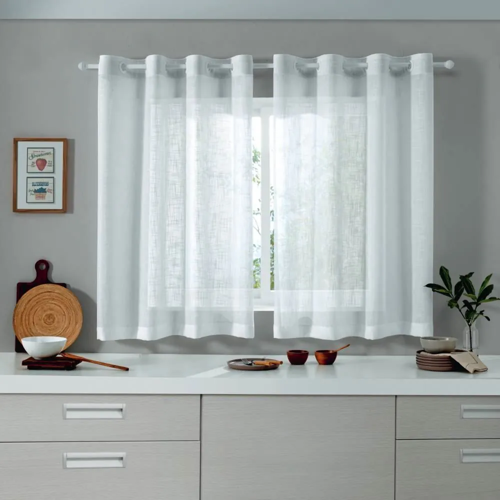 Cortina para Cozinha 2,60X1,20 M Capri - Branco