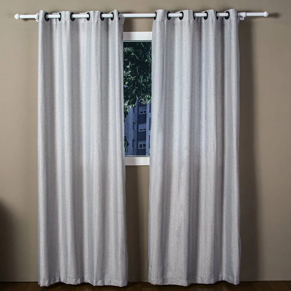 Cortina para Quarto e Sala 2,60X2,30 M Veneza Rústica - Cinza Mescla