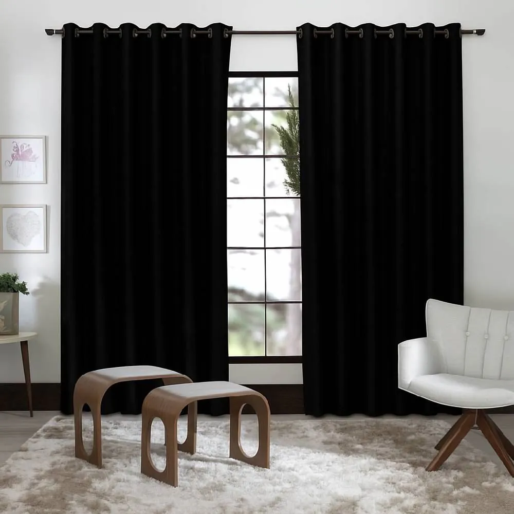 Cortina para Quarto e Sala 3,60X2,50 m Corta Luz Belize - Preto