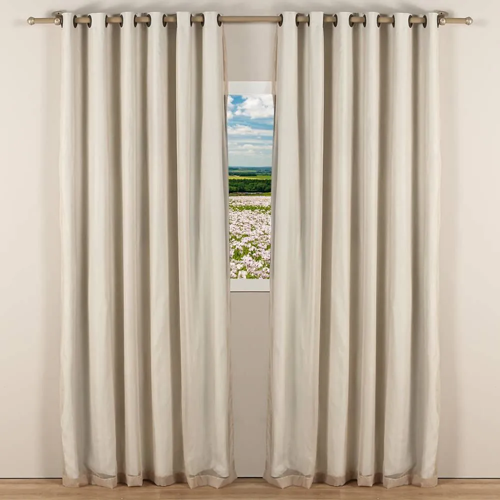 Cortina para Quarto e Sala 3,60X2,50 M Pratika Lisa Slim Voil - Areia