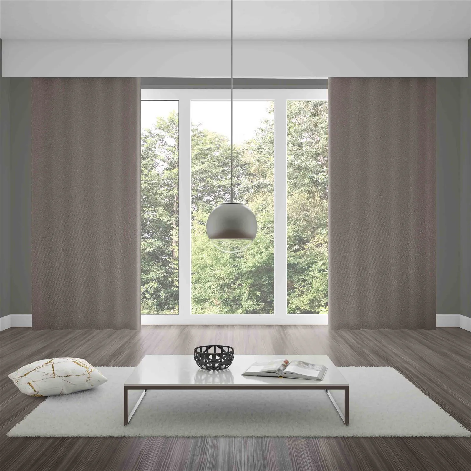 Cortina para Quarto e Sala 3,60X2,50 M Pratika Lisa Slim Voil - Taupe