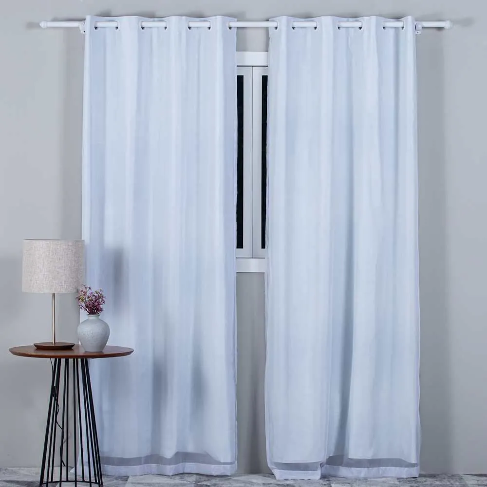 Cortina para Quarto e Sala 2,60X2,30 M Pratika Lisboa Slim - Branco