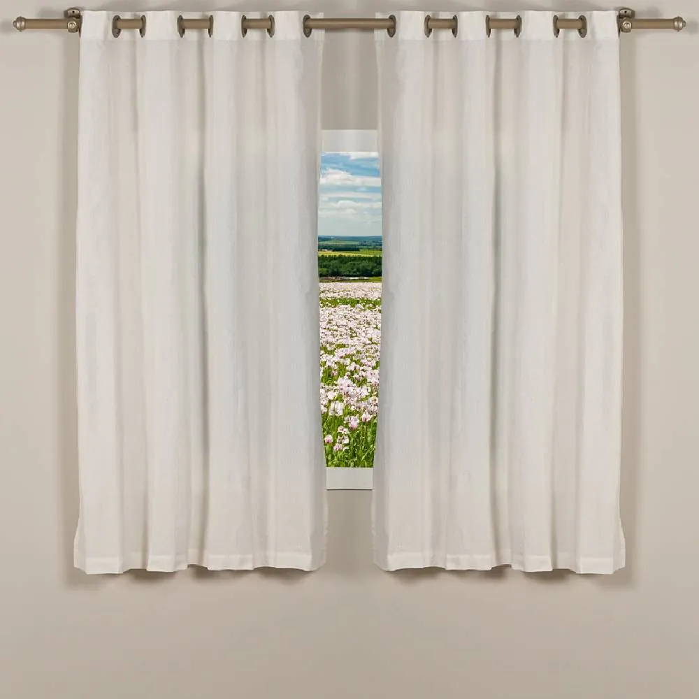 Cortina para Quarto e Sala 2,60X1,70 m Rústica Madri - Cru