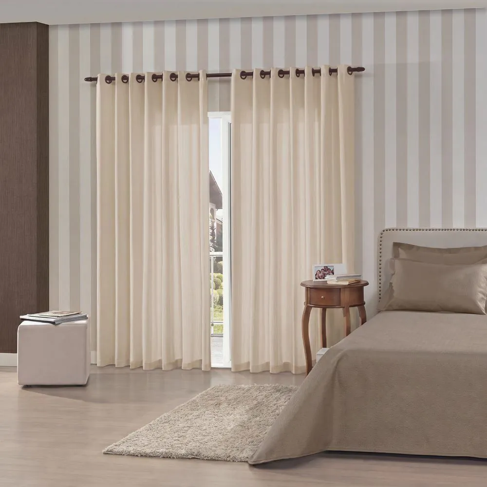 Cortina para Quarto e Sala 2,60X2,30 m Rústica Madri - Areia