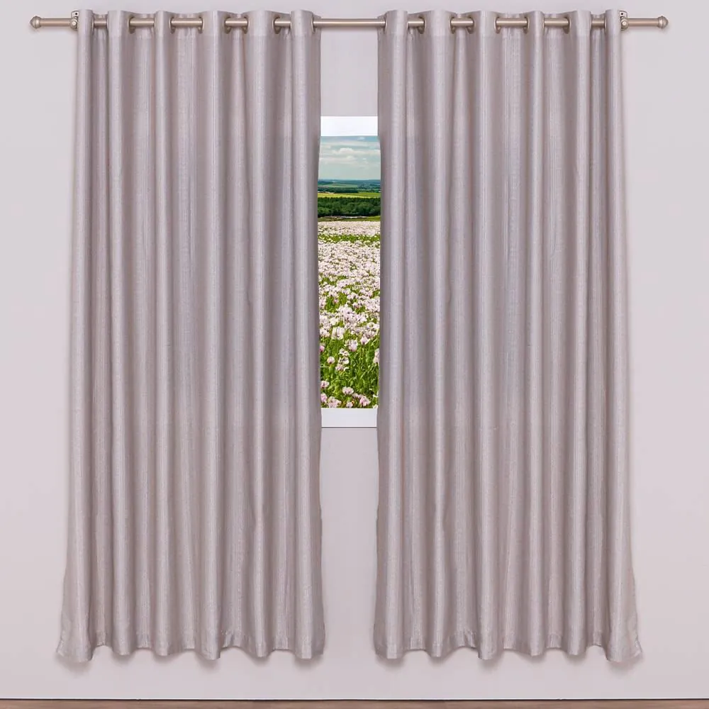Cortina para Quarto Ou Sala 4,00X2,30M Rústica Veneza - Natural