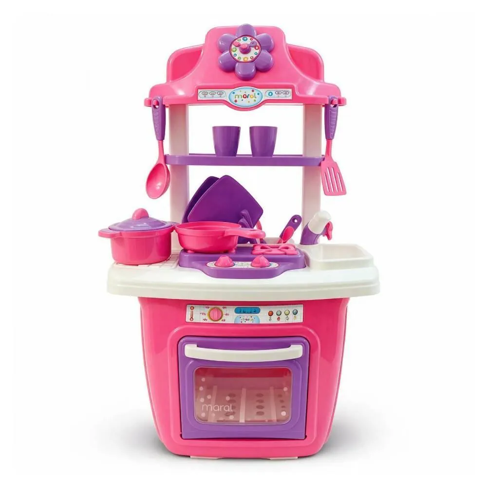 Cozinha Infantil Portátil Vira Maleta Maral - Rosa