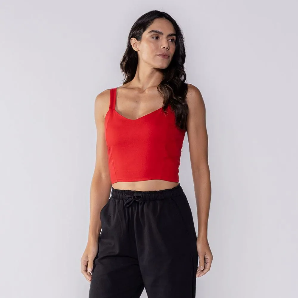 Cropped Feminino de Viscose Boby Blues Vermelho
