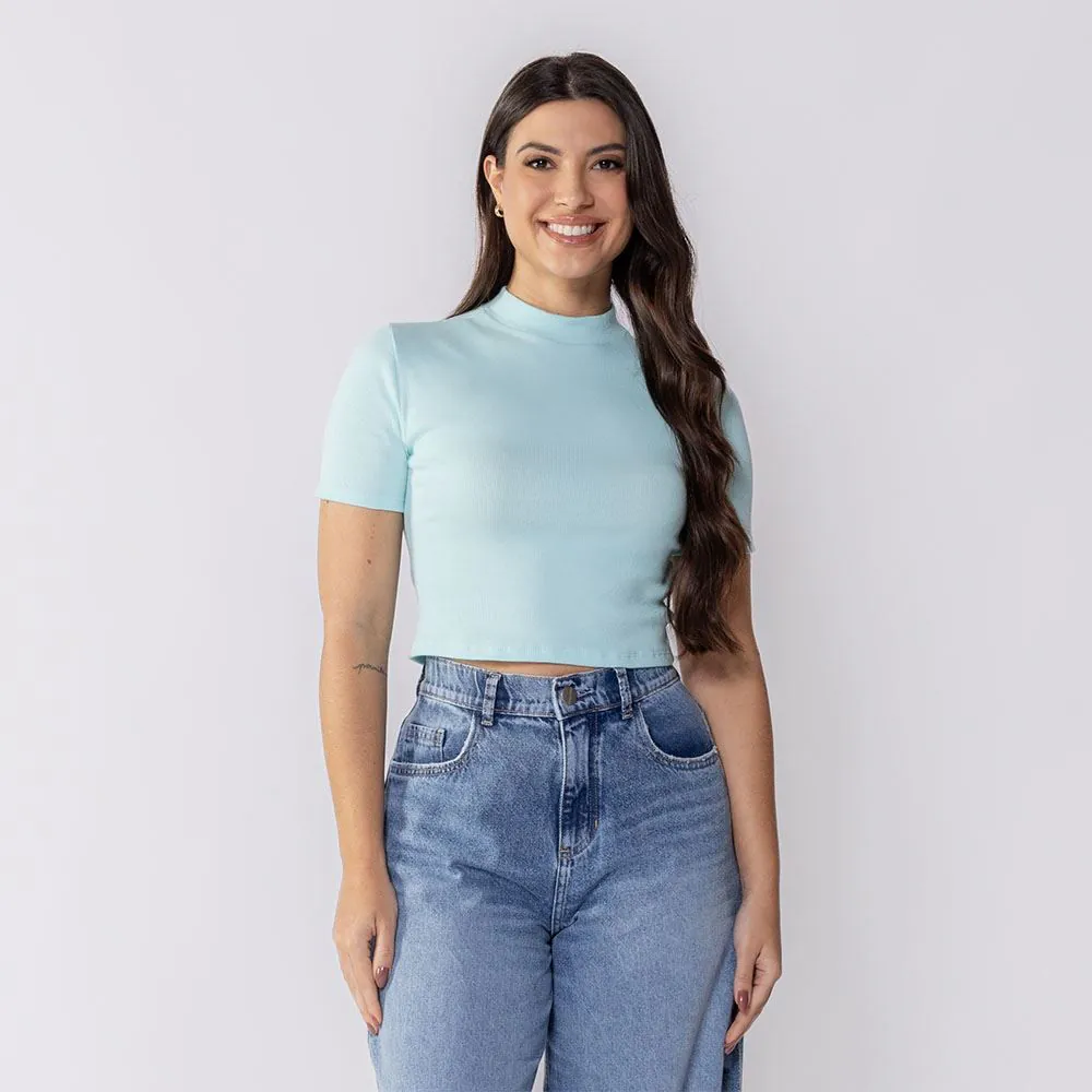 Cropped Feminino de Ribana Boby Blues Agua Viva